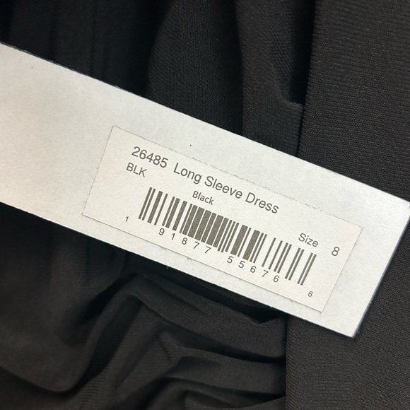 Mac Duggal 26485 NWT FOLDOVER LONG SLEEVE JEWELED MIDI DRESS - Picture 9 of 10